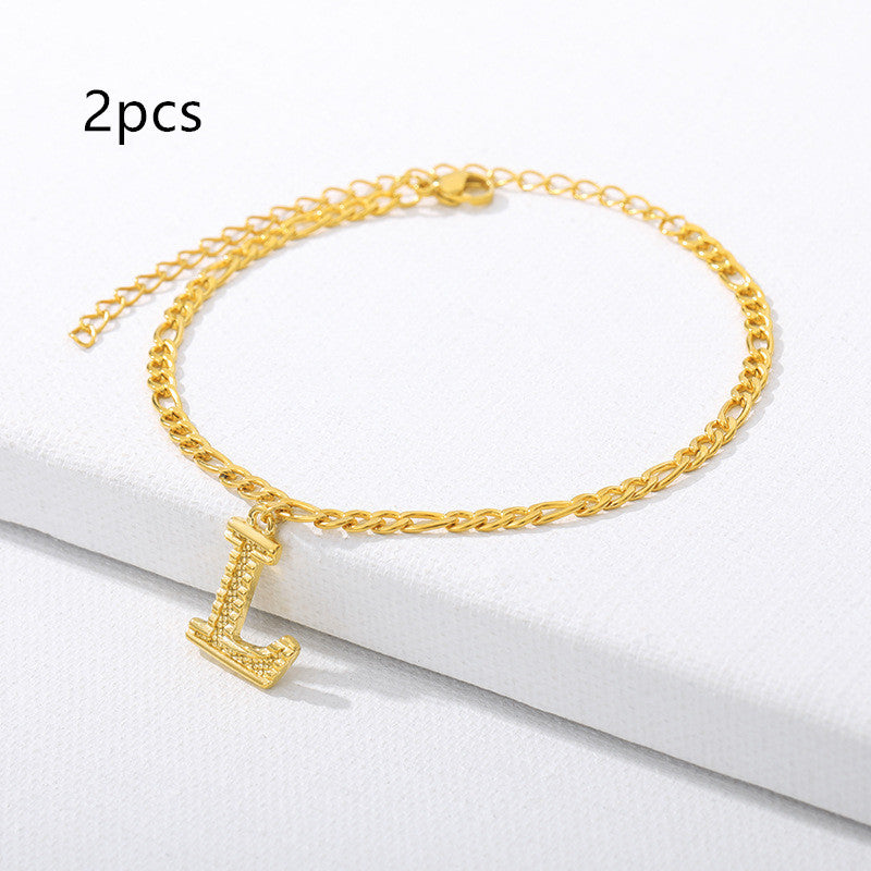 26 English alphabet anklets