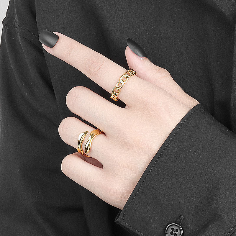 Korean Minimalist Irregular Ring Female Design Sense