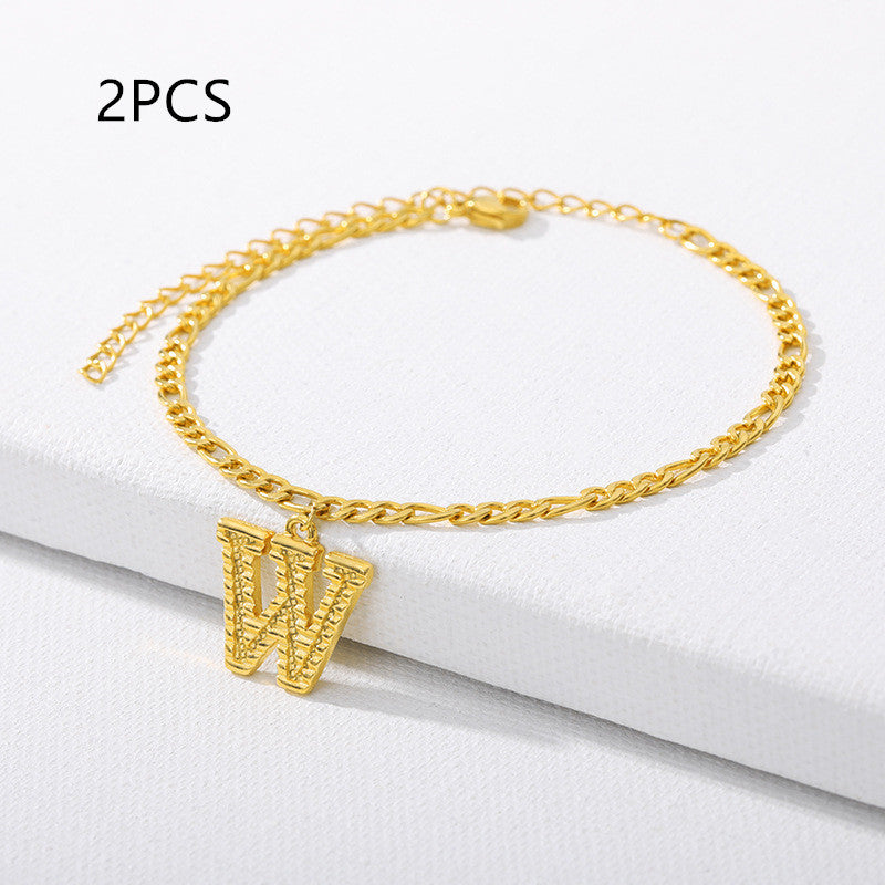 26 English alphabet anklets