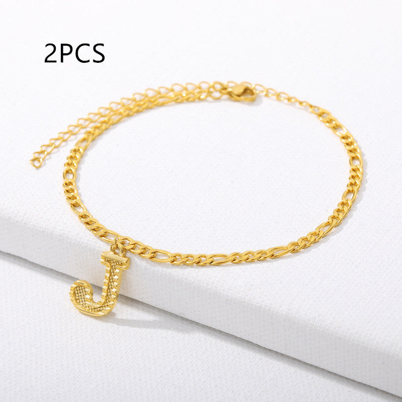 26 English alphabet anklets