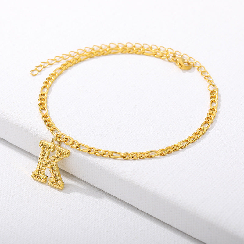 26 English alphabet anklets