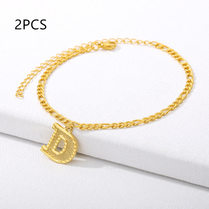 26 English alphabet anklets