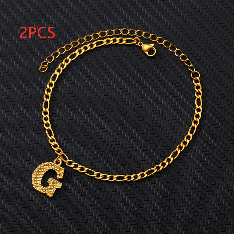 26 English alphabet anklets