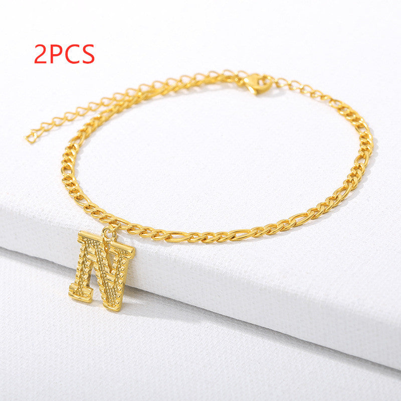 26 English alphabet anklets