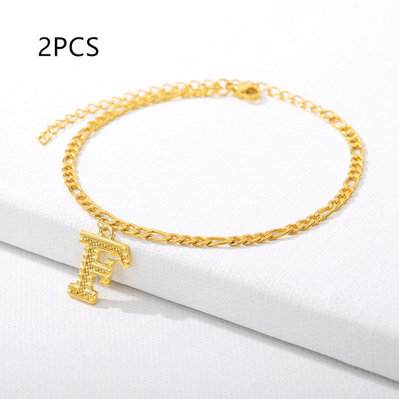 26 English alphabet anklets