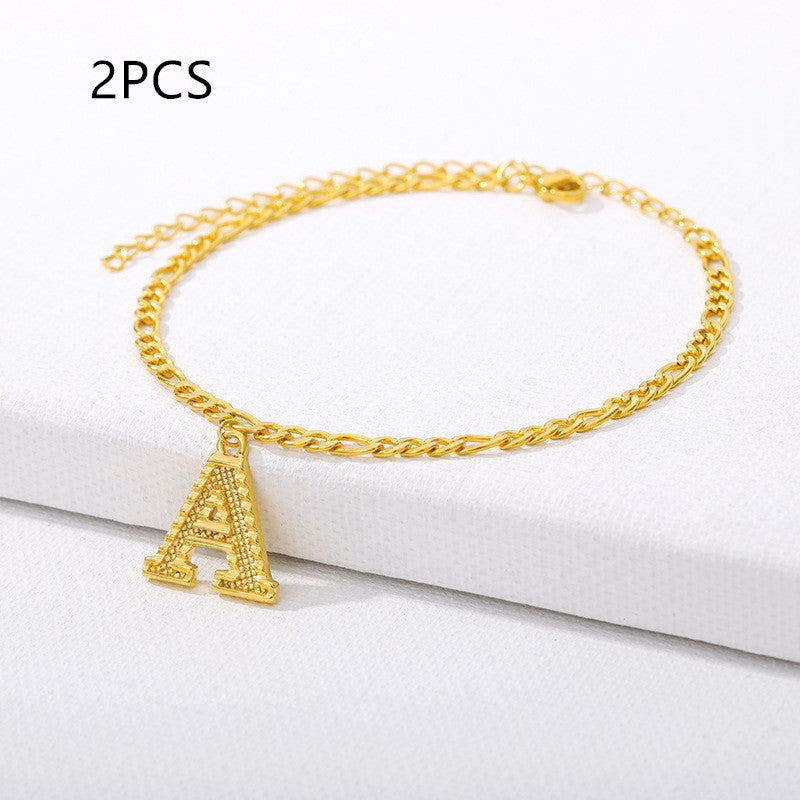 26 English alphabet anklets