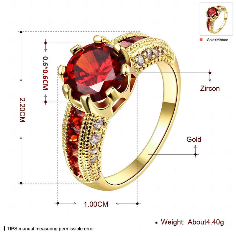 Fashion Personality Rhinestone Zircon Couple Ring