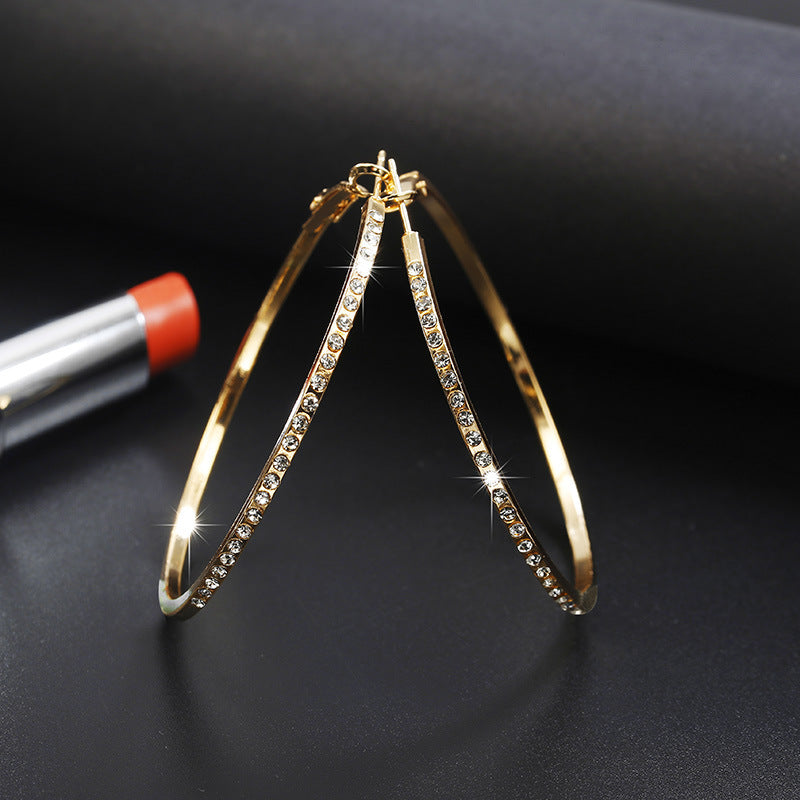 New Korean fashion earrings Simple personality hollow earrings ring ring earrings earrings