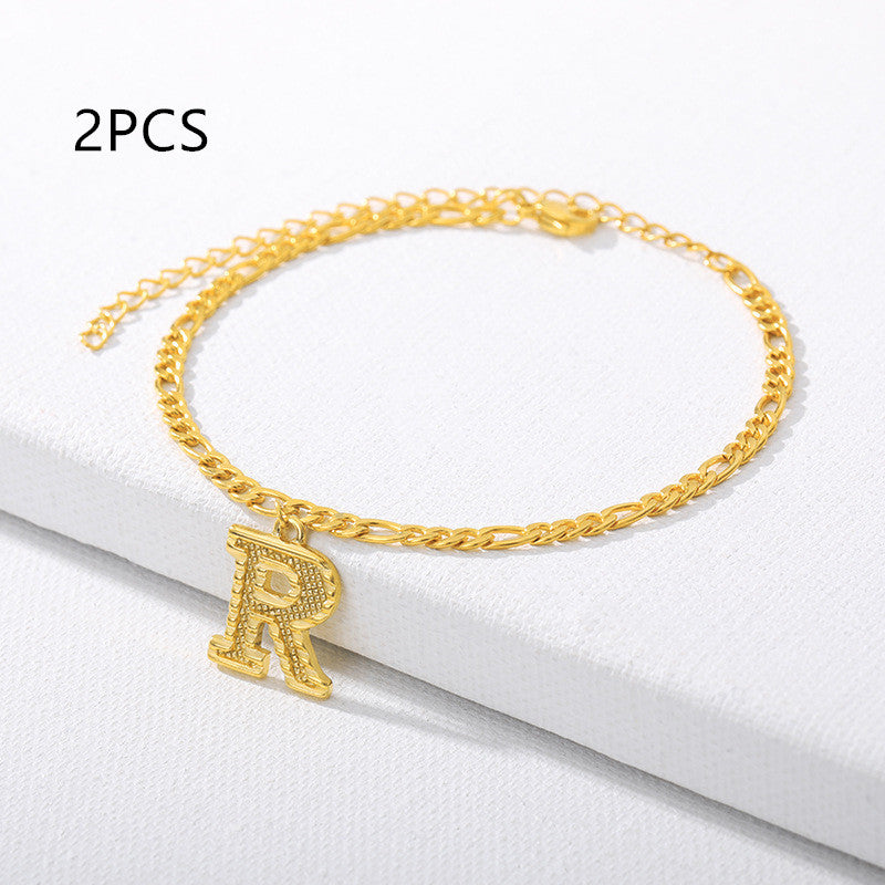 26 English alphabet anklets