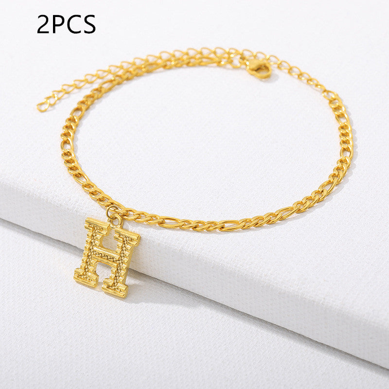 26 English alphabet anklets