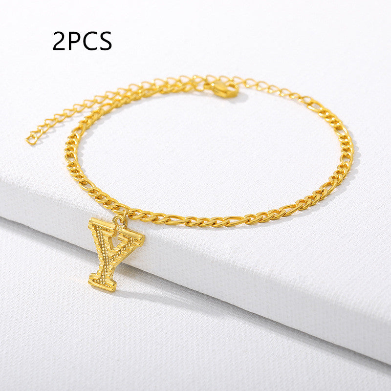 26 English alphabet anklets