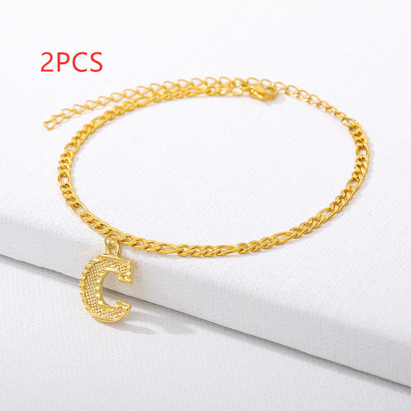 26 English alphabet anklets