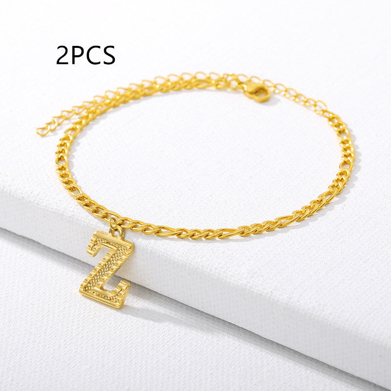 26 English alphabet anklets