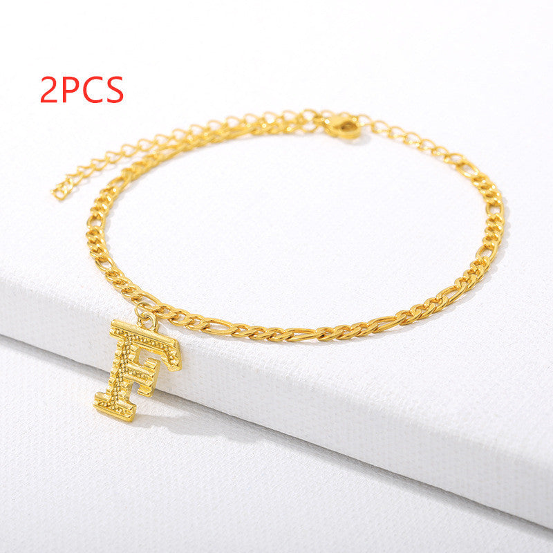 26 English alphabet anklets