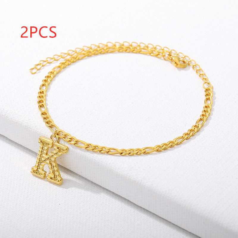 26 English alphabet anklets