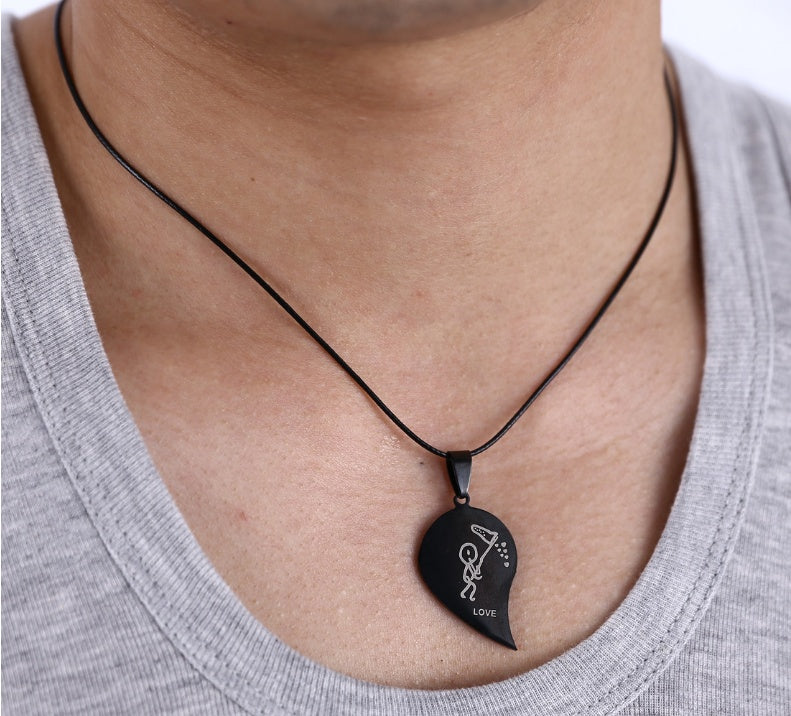 Love You Pendants Couple Necklace