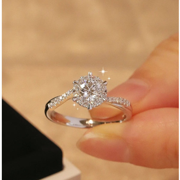 Women's Woven Moissanite Sterling Silver Ring