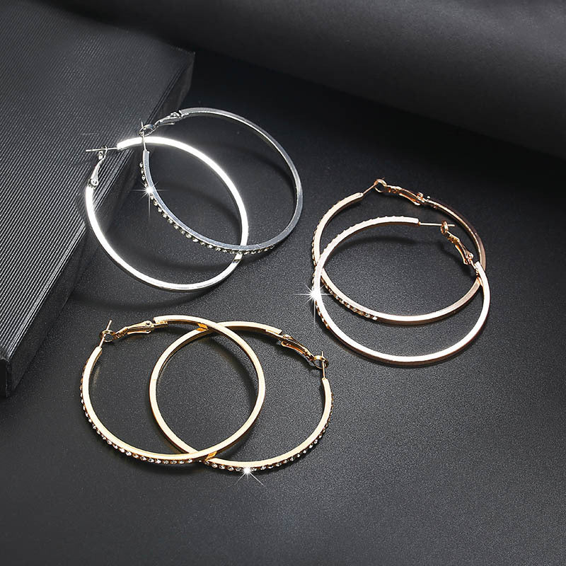 New Korean fashion earrings Simple personality hollow earrings ring ring earrings earrings