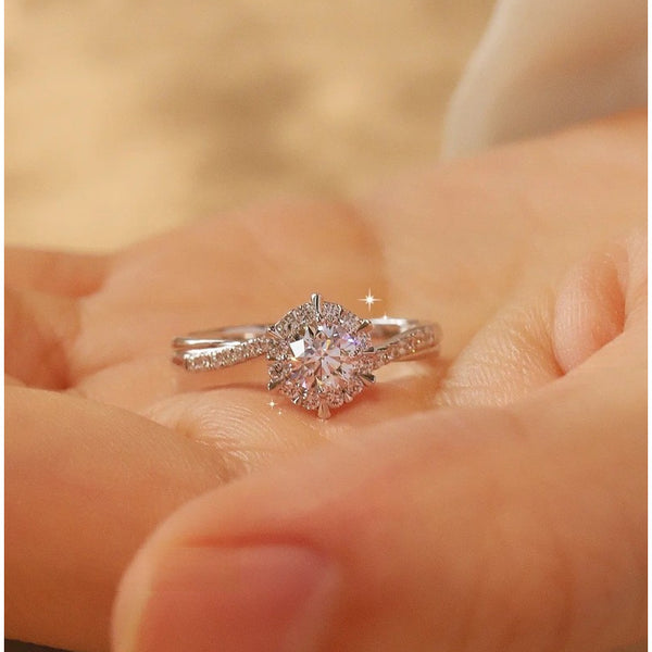 Women's Woven Moissanite Sterling Silver Ring