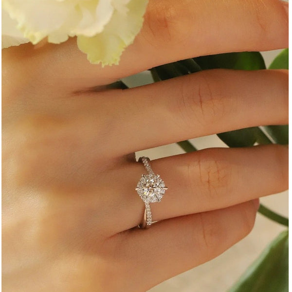 Women's Woven Moissanite Sterling Silver Ring
