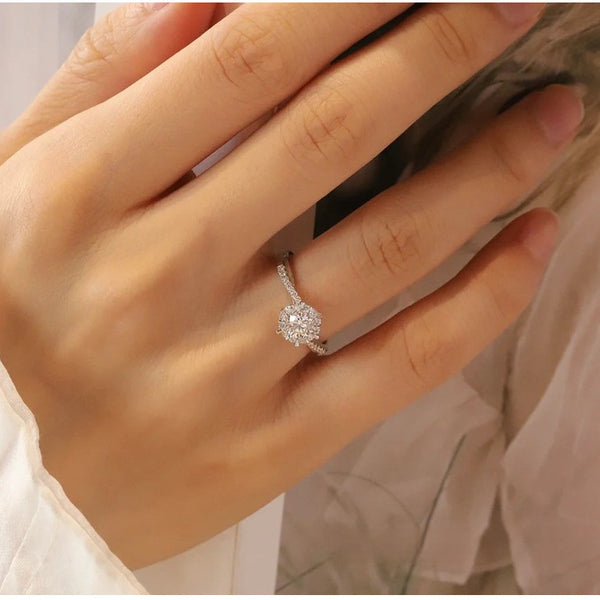 Women's Woven Moissanite Sterling Silver Ring